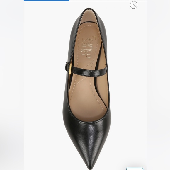 Franco Sarto Nalin Pointed Toe Flat Black Mary Jane Flats Leather Style Loafer - Picture 5 of 13